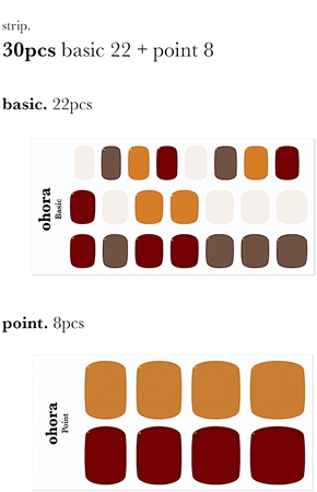 ohora Semi Cured Gel Pedicure Strips P Maple Küünte kleebised jalgadele