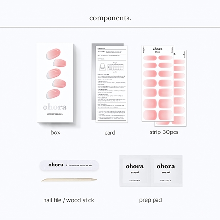 ohora Semi Cured Gel Nail Strips N Peach Latte naklejki na paznokcie