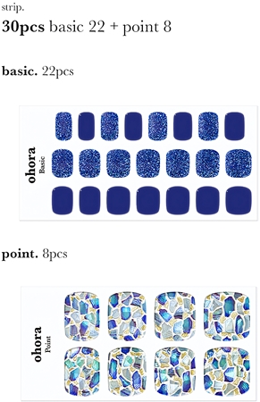 ohora Semi Cured Gel Pedicure Strips P Positano Küünte kleebised jalgadele
