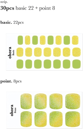 ohora Semi Cured Gel Pedicure Strips P Limeade Küünte kleebised jalgadele