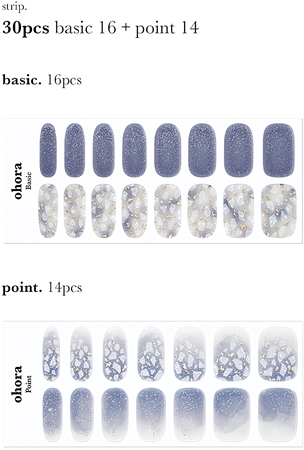 ohora Semi Cured Gel Nail Strips N Gleam Blue naklejki na paznokcie