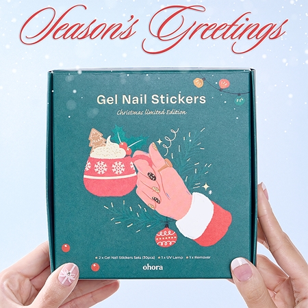 ohora Semi Cured Gel Nail Strips Christmas Set świąteczny zestaw prezentowy do paznokci