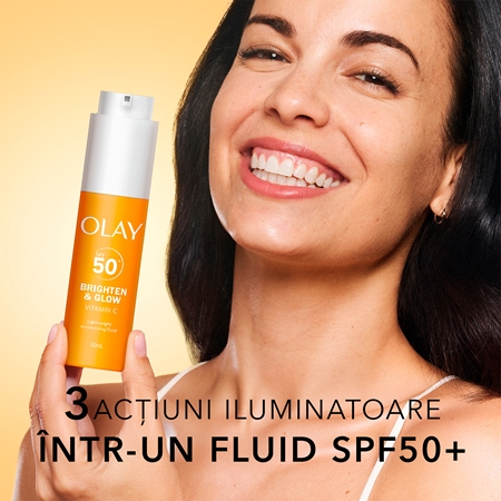 Olay Vitamin C Brighten & Glow fluid hidratant cu niacinamidă