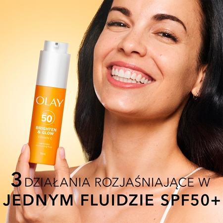 Olay Vitamin C Brighten & Glow fluid nawilżający z niacynamidem