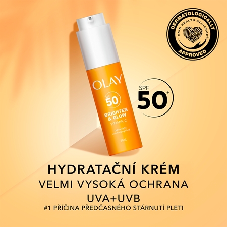 Olay Vitamin C Brighten & Glow hydratačný fluid s niacínamidom
