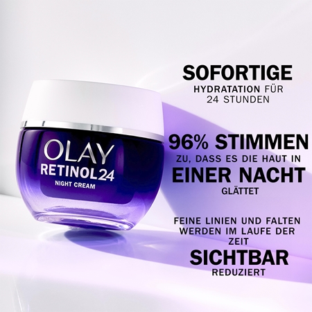 Olay Retinol 24 Night Cream feuchtigkeitsspendende und erneuernde Nachtcreme mit Vitamin E