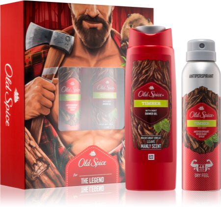 Old Spice Timber with Mint 250 ml shower gel  150 ml deodorant spray  cosmetic set for men  VMD parfumerie  drogerie