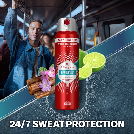 Old Spice Power Start purškiamasis antiperspirantas vyrams