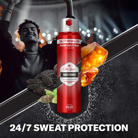 Old Spice Night Power purškiamasis antiperspirantas vyrams