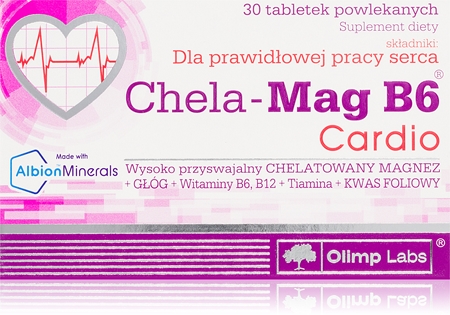 Olimp Chela-Mag B6® Cardio tabletki wspomaganie prawidłowego funkcjonowania układu nerwowego, mięśni i zębów, redukcja poziomu zmęczenia