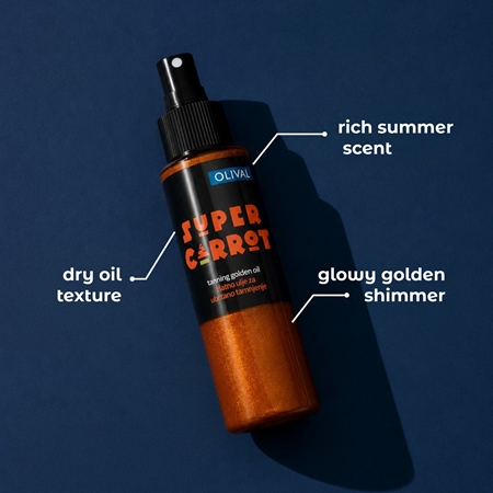Olival SUPER Carrot Golden Oil ulei cu sclipici accelerator de bronzare