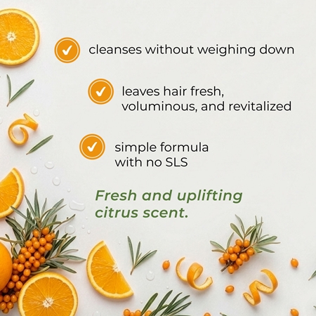 Olival Micellar Sea Buckthorn and Orange Micelārais šampūns apjomam un spīdumam