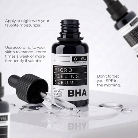 Olival Professional Micropeeling BHA glättendes Peeling-Serum für gemischte bis fettige Haut