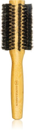 Olivia Garden Bamboo Touch okrogla krtača za lase s ščetinami divjega prašiča