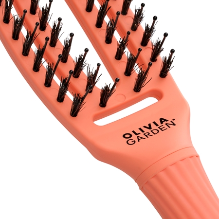 Olivia Garden Fingerbrush Coral plokščias plaukų šepetys