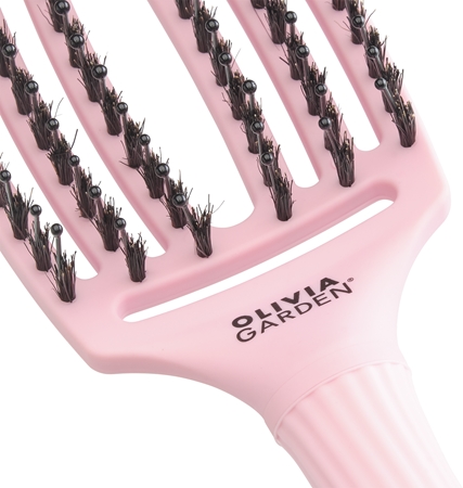 Olivia Garden Fingerbrush ThinkPink Boar & Nylon Jaipur Rose Hair Brush
