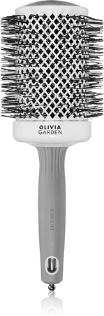 Olivia Garden Expert Shine Wavy Bristles White&Grey βούρτσα για τα μαλλιά