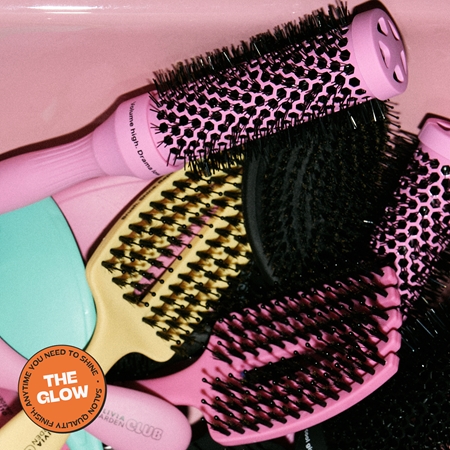 Olivia Garden Club The Glow Blowout Ceramic Round Brush Pink Round Hair Brush