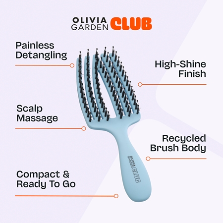 Olivia Garden Club The Nomad Detangling&Shine Fingerbrush płaska szczotka do włosów