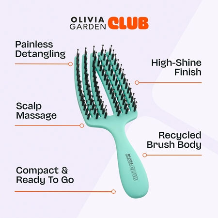 Olivia Garden Club The Nomad Detangling&Shine Fingerbrush płaska szczotka do włosów