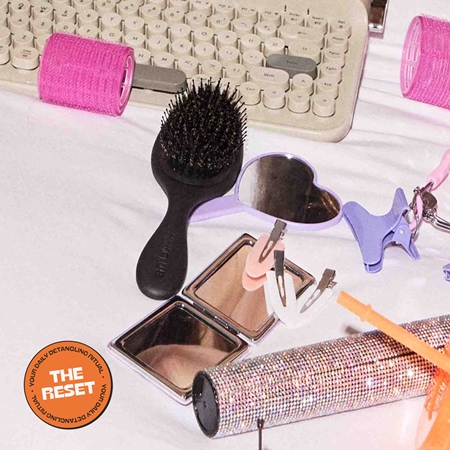 Olivia Garden Club The Reset Detangling&Shine Hairbrush Flat Brush with bag