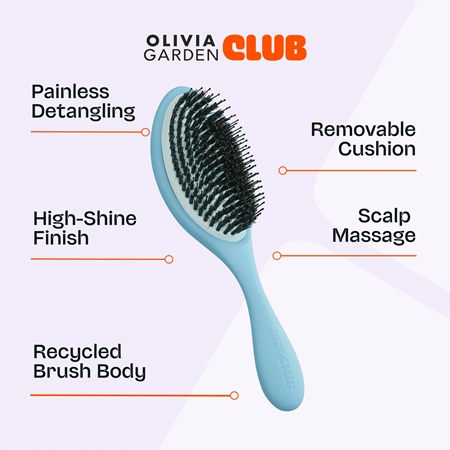 Olivia Garden Club The Reset Detangling&Shine Hairbrush επίπεδη βούρτσα με θήκη