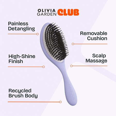 Olivia Garden Club The Reset Detangling&Shine Hairbrush επίπεδη βούρτσα με θήκη