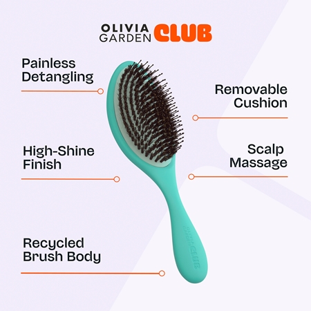 Olivia Garden Club The Reset Detangling&Shine Hairbrush επίπεδη βούρτσα με θήκη