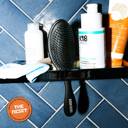 Olivia Garden Club The Reset Wet&Curly Detangling Hairbrush Flat Brush with bag