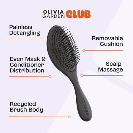 Olivia Garden Club The Reset Wet&Curly Detangling Hairbrush Flat Brush with bag