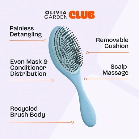 Olivia Garden Club The Reset Wet&Curly Detangling Hairbrush płaska szczotka z futerałem