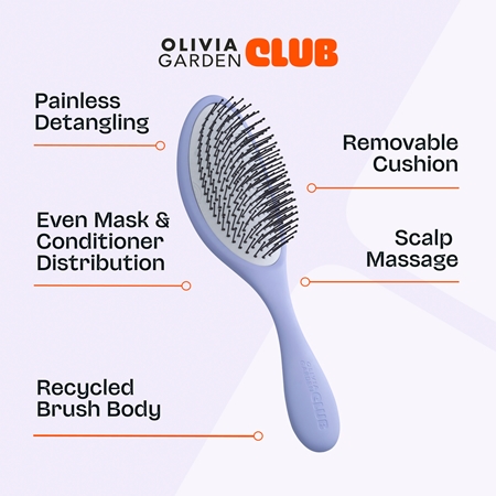 Olivia Garden Club The Reset Wet&Curly Detangling Hairbrush płaska szczotka z futerałem