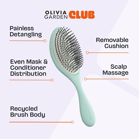 Olivia Garden Club The Reset Wet&Curly Detangling Hairbrush brosse plate avec étui