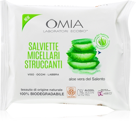 Omia Laboratories Aloe Vera del Salento toalhitas desmaquilhantes