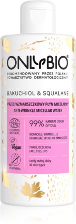 OnlyBio Bakuchiol & Squalane čisticí micelární voda proti vráskám