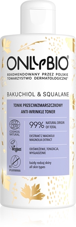 OnlyBio Bakuchiol & Squalane osvěžující tonikum s vyhlazujícím efektem