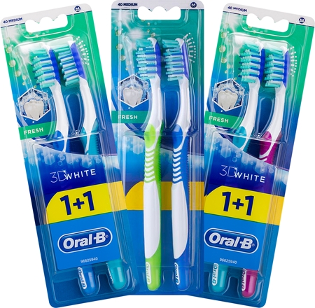 Oral B 3D White Fresh brosses à dents medium 2 pcs