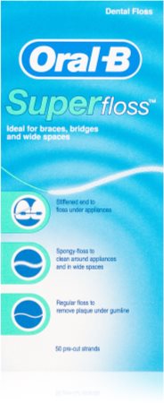 Oral B Super Floss dental floss for braces and implants