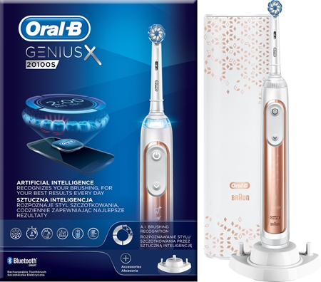 Oral B GeniusX 20100S Rose Gold elektrický zubní kartáček