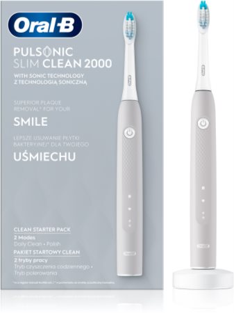 Oral B Pulsonic Slim Clean 2000 Grey Zahnbürste mit Schalltechnologie