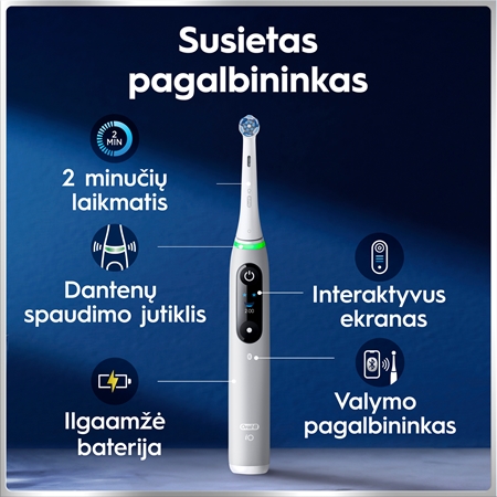Oral-B iO6 elektrinis dantų šepetėlis su krepšeliu