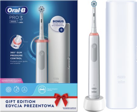 Oral B Pro3 3500 Sensitive Clean spazzolino da denti elettrico con astuccio