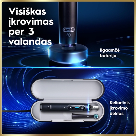 Oral-B iO9 2 dantų šepetėlių rinkinys su įkrovimo dėklu