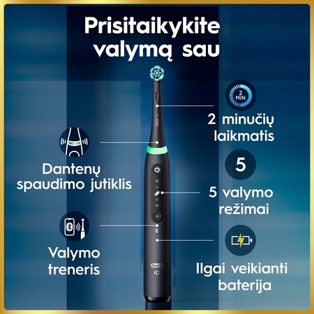 Oral-B iO5 elektrinis dantų šepetėlis su krepšeliu