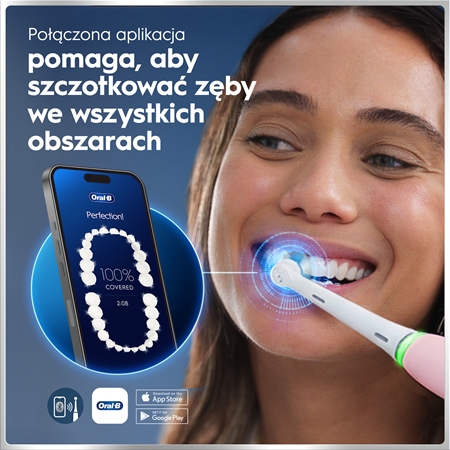 Oral-B iO6 Connected Coach zestaw szczoteczek do zębów i wymiennych końcówek z futerałem