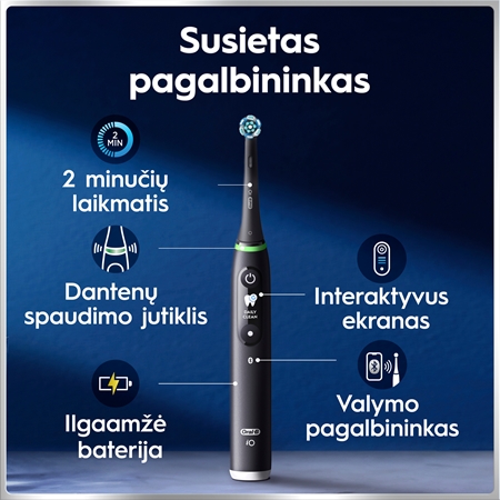 Oral-B iO6 Connected Coach dantų šepetėlių ir atsarginių antgalių rinkinys su krepšeliu