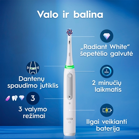 Oral-B iO3 Clean & White elektrinis dantų šepetėlis