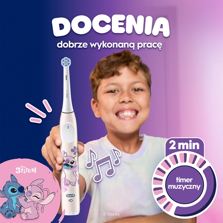Oral-B iO Kids Disney Stitch Angel elektryczna szczoteczka do zębów dla dzieci