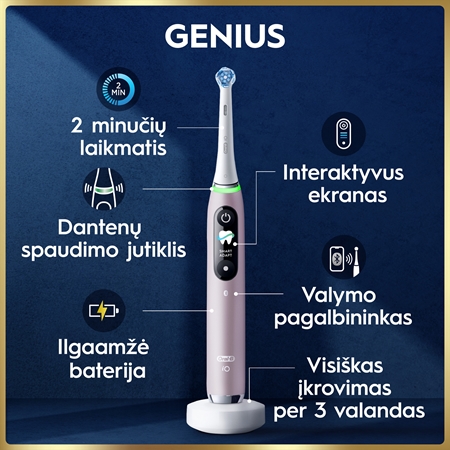 Oral-B iO 9 elektrinis dantų šepetėlis su įkrovimo dėklu