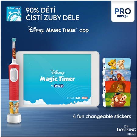 Oral B PRO Kids 3+ The Lion King elektrický zubní kartáček s pouzdrem